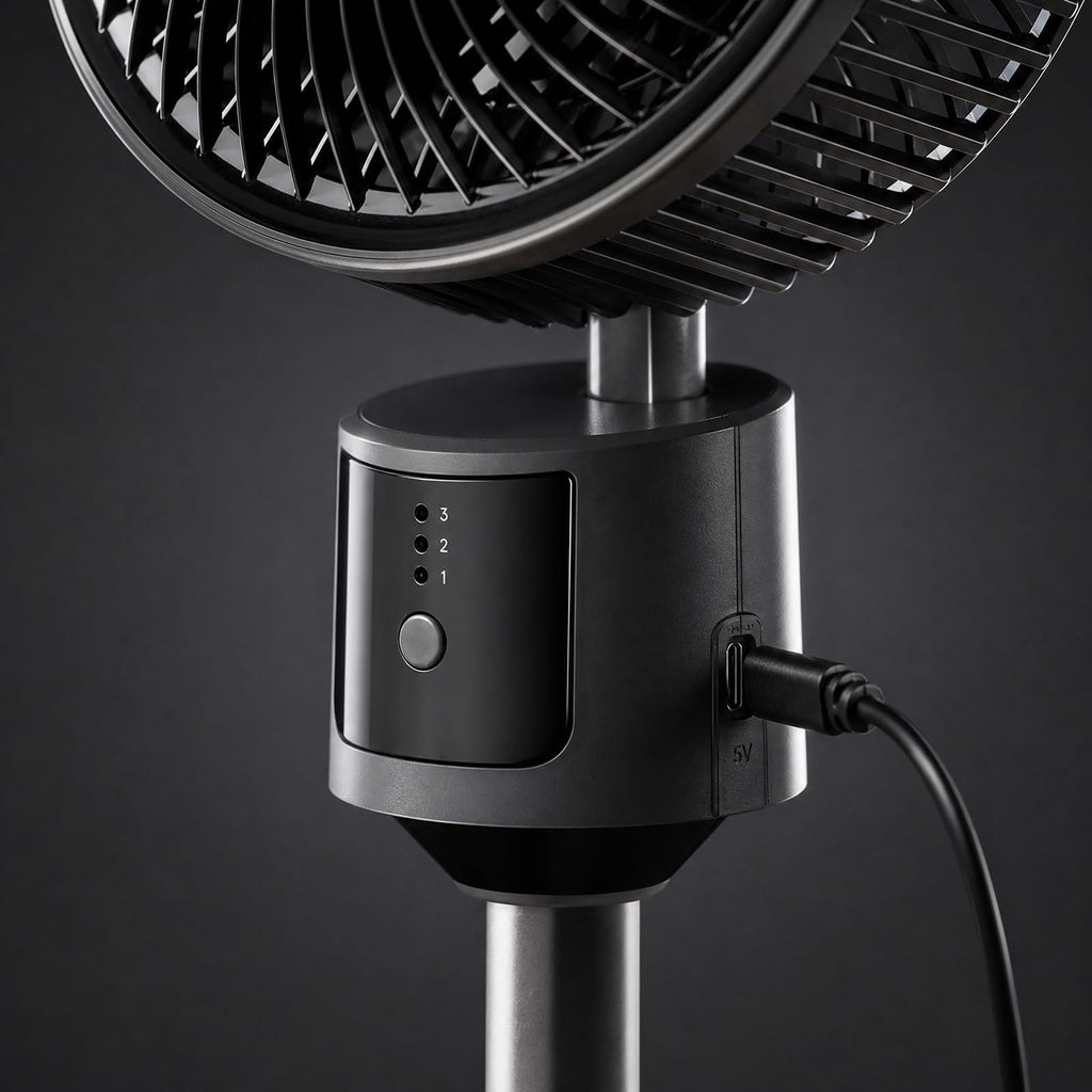 Pedestal Fan with USB Power, 3 Speed Quiet Floor Fan C526