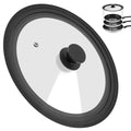 Tempered Glass Universal Lid with Silicone Rim for 10" 11" 12" Cookware G841
