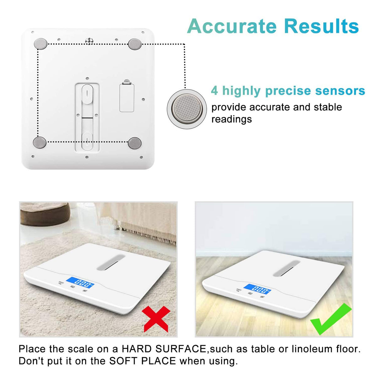 Digital Pet Scale with 3 Weighing Modes, Max 220 lbs, White M70124
