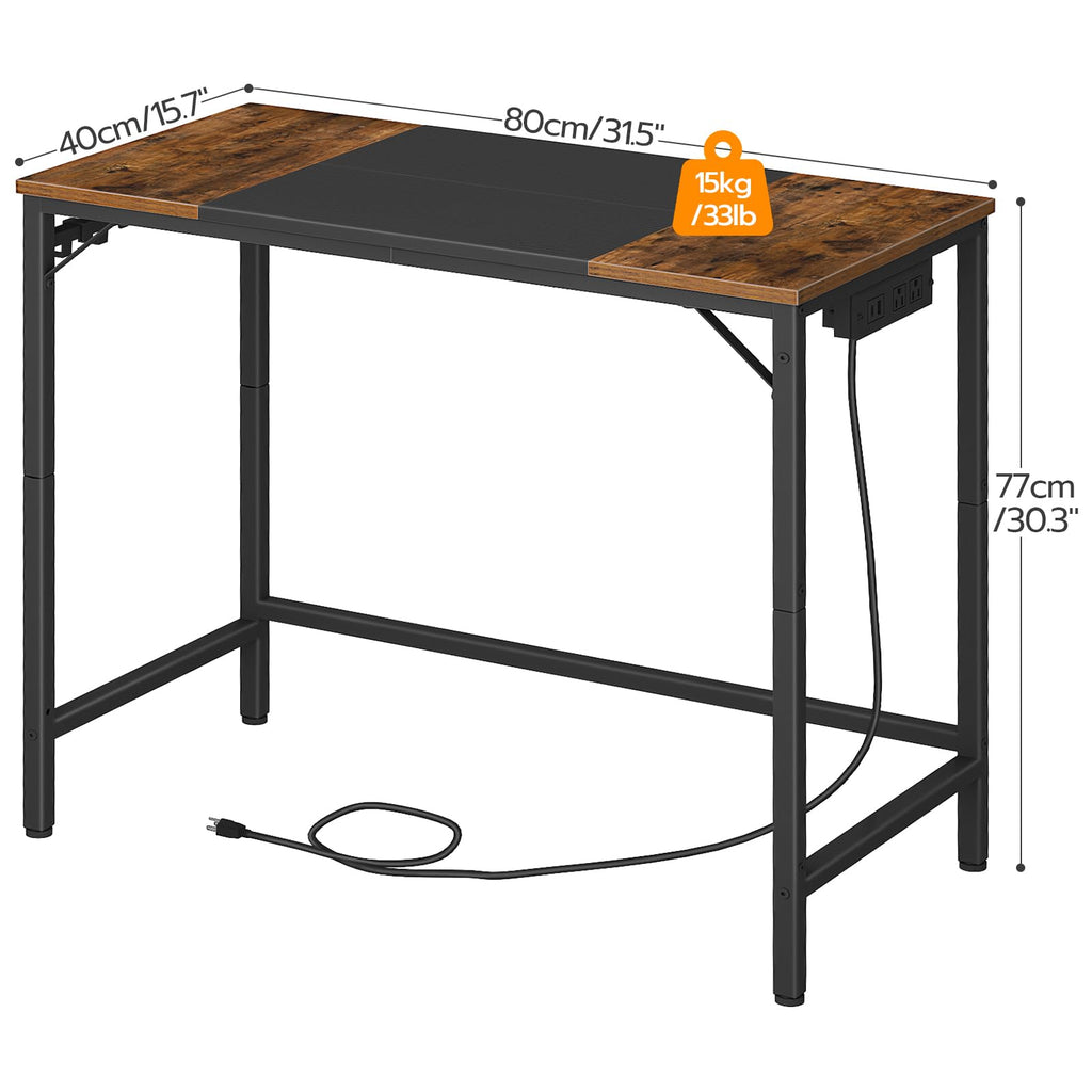 31.5 Inch Computer Desk with Power Outlet and USB Charging Ports O402428