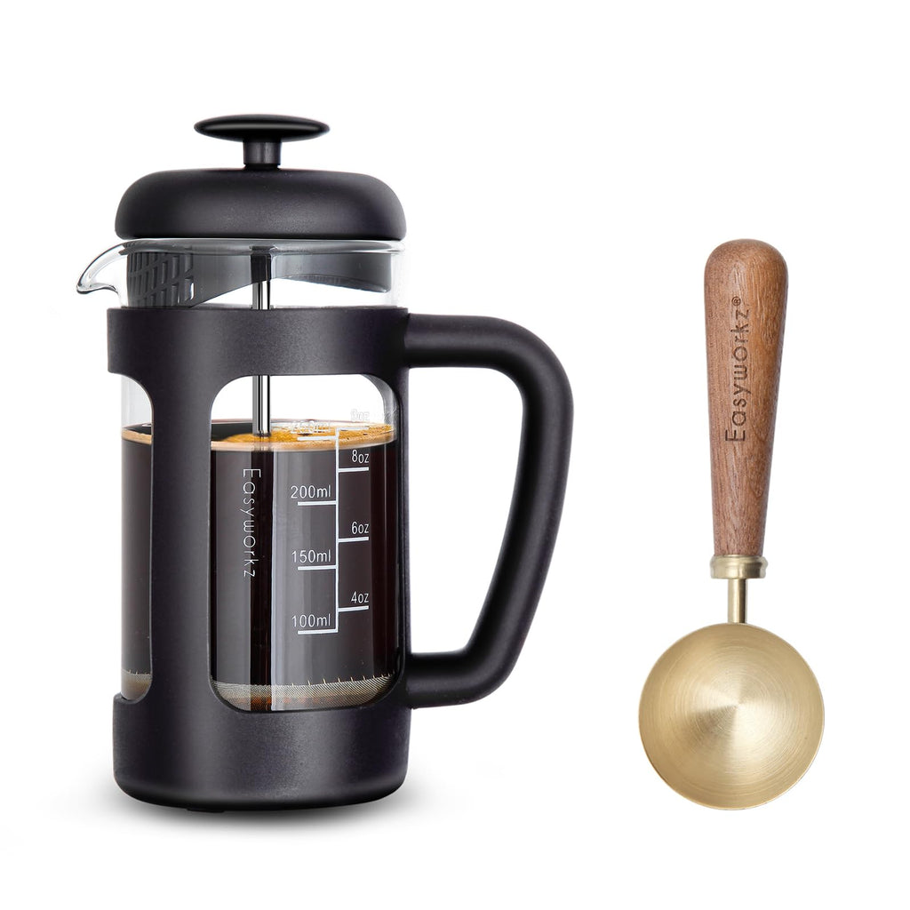 12 oz French Press Coffee Tea Maker with 10g Measuring Spoon C74837