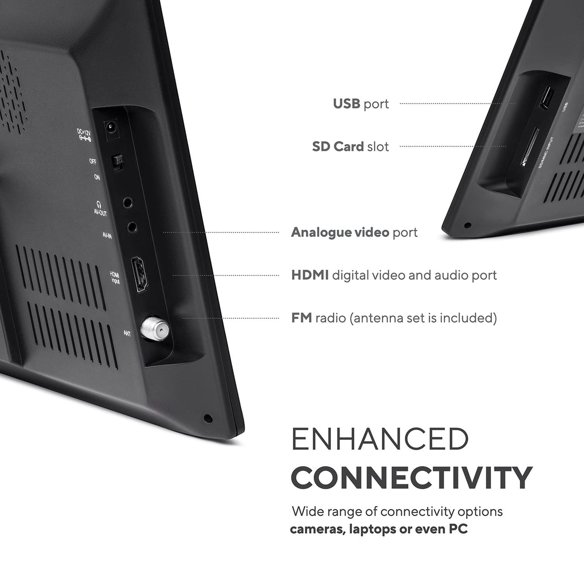 Portable TV LCD Monitor Battery Powered Wireless Capability HD-TV E96524