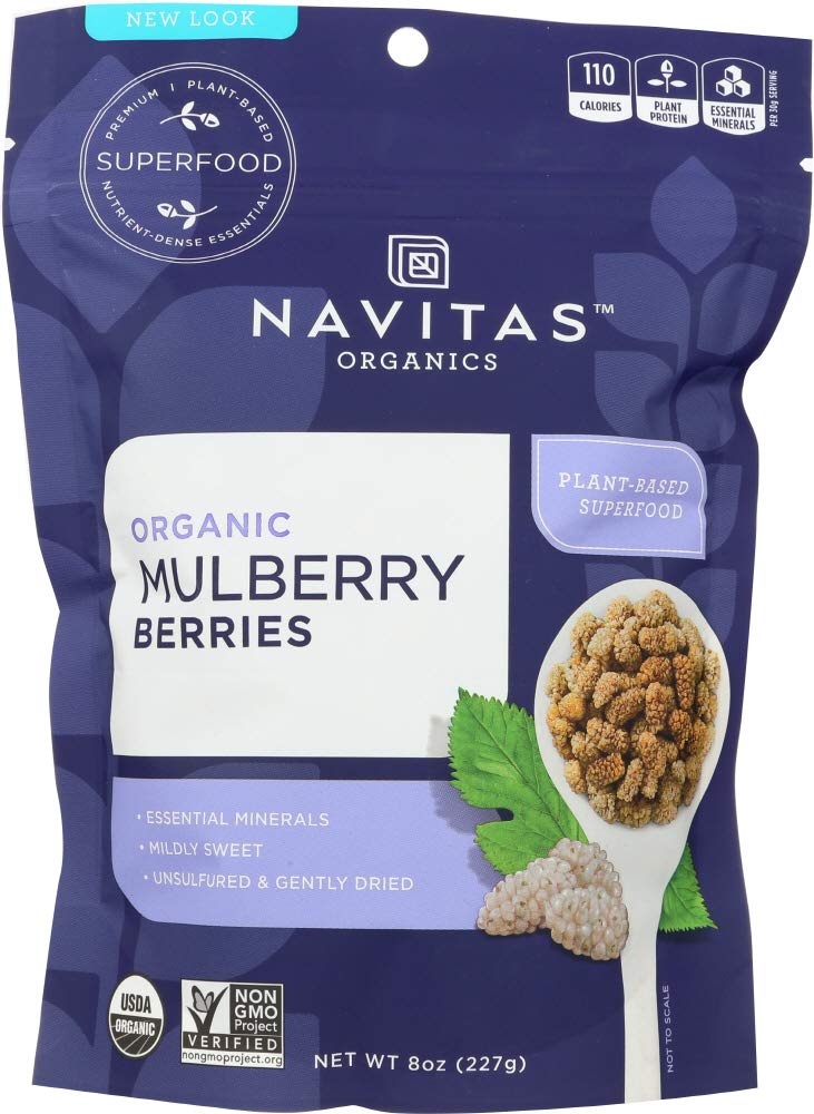 Organic Sun-Dried White Mulberries 8 oz Pack of 4 M3752