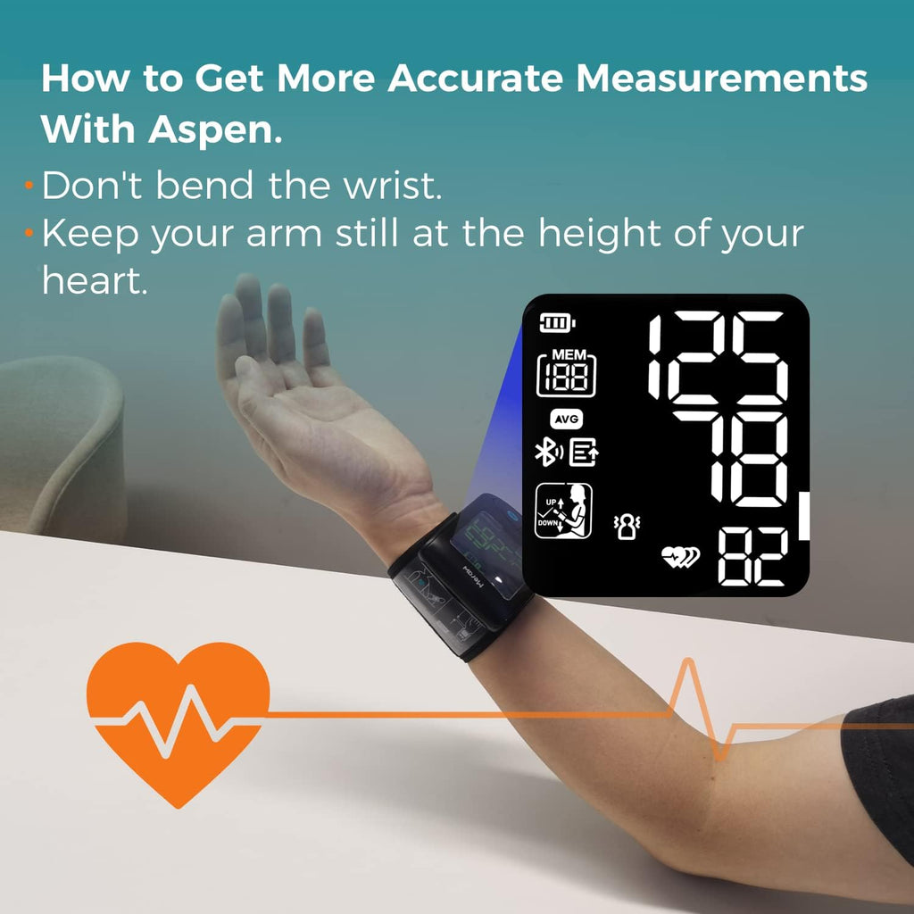 Blood Pressure Monitor Adult Cuff Wrist Automatic Bluetooth Black A9234