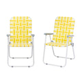 Set of 2 Yellow & White Webbed Folding Chairs S72830