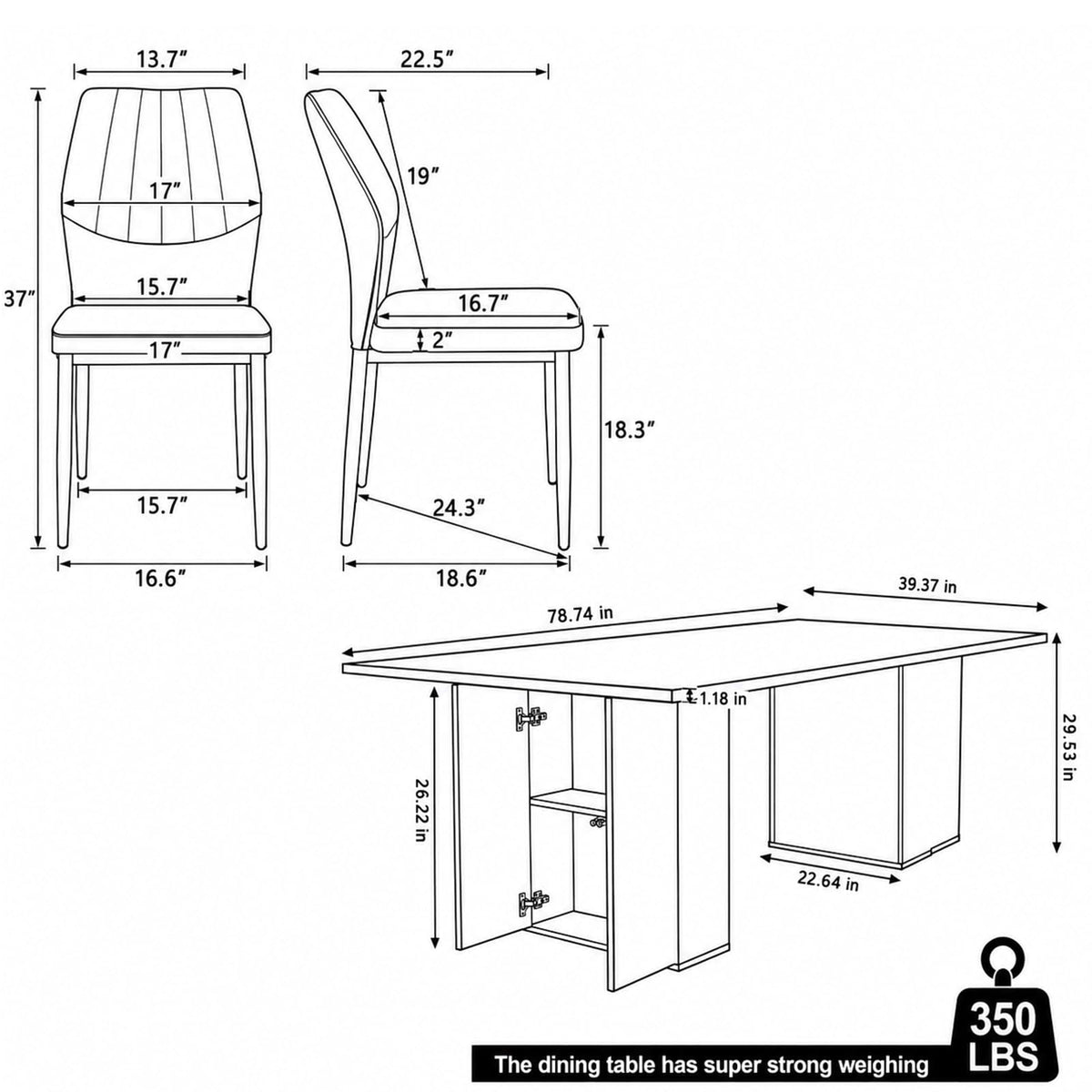 Rectangular 9 Piece Dining Table Set A8117