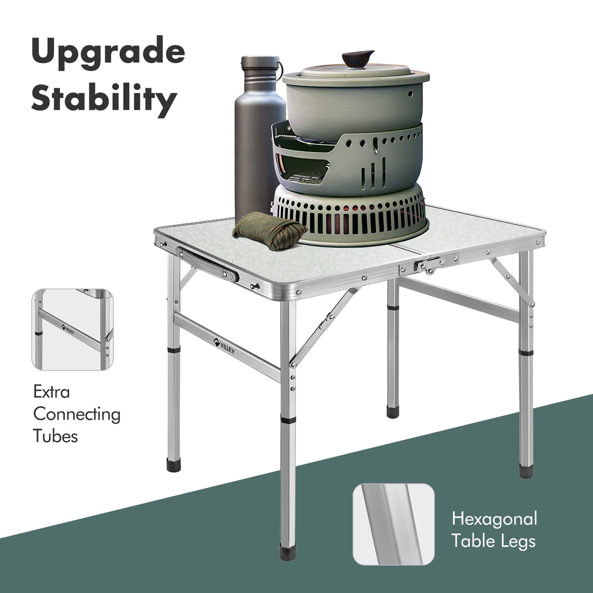 Folding Camping Table with Adjustable Legs M97375