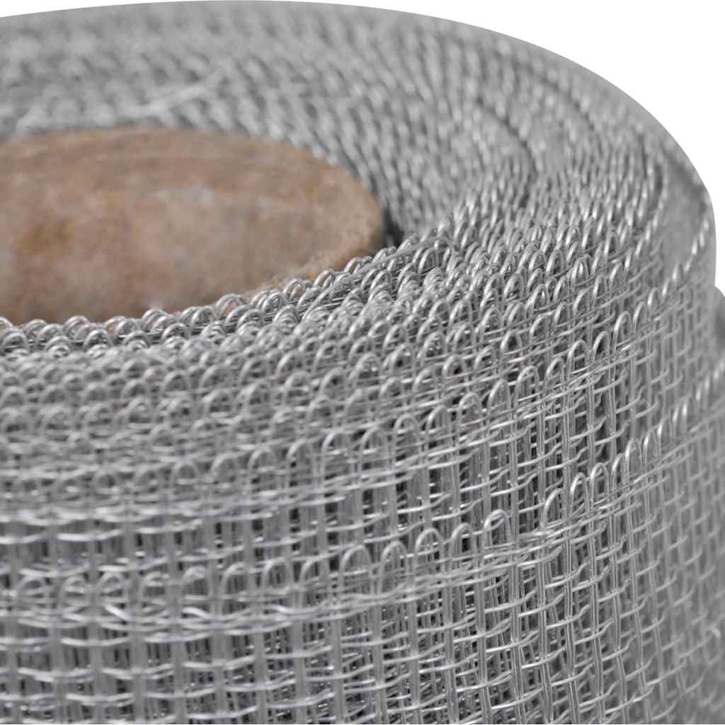 Aluminum Mesh Screen 39.4x196.9 in Silver Q62455