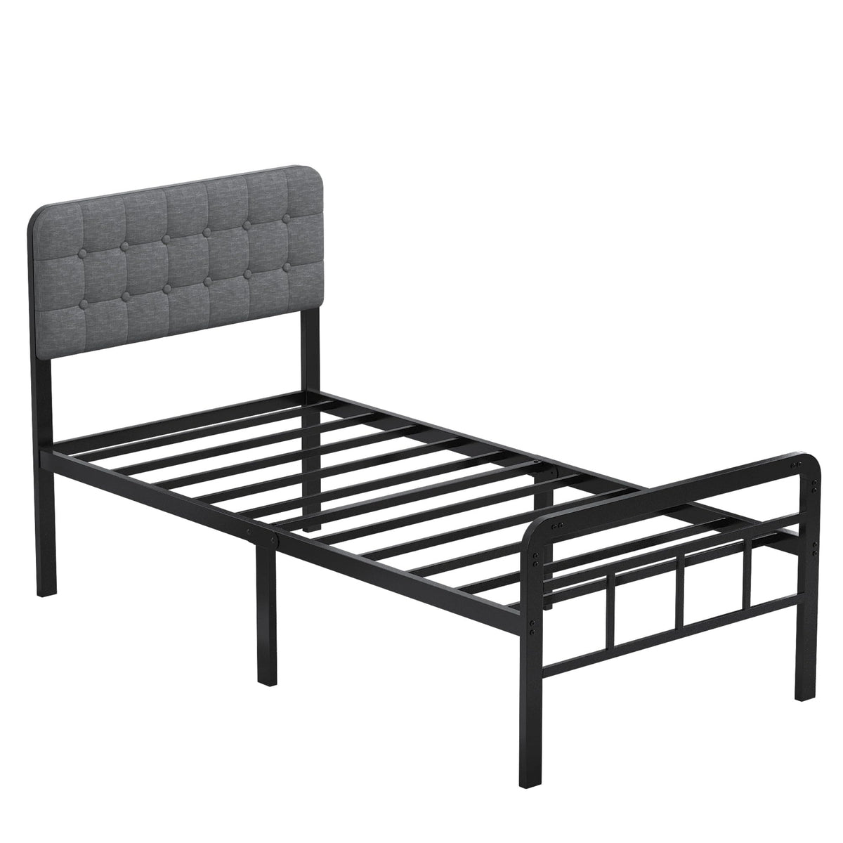 16 Inch Twin XL Upholstered Metal Bed Frame G885