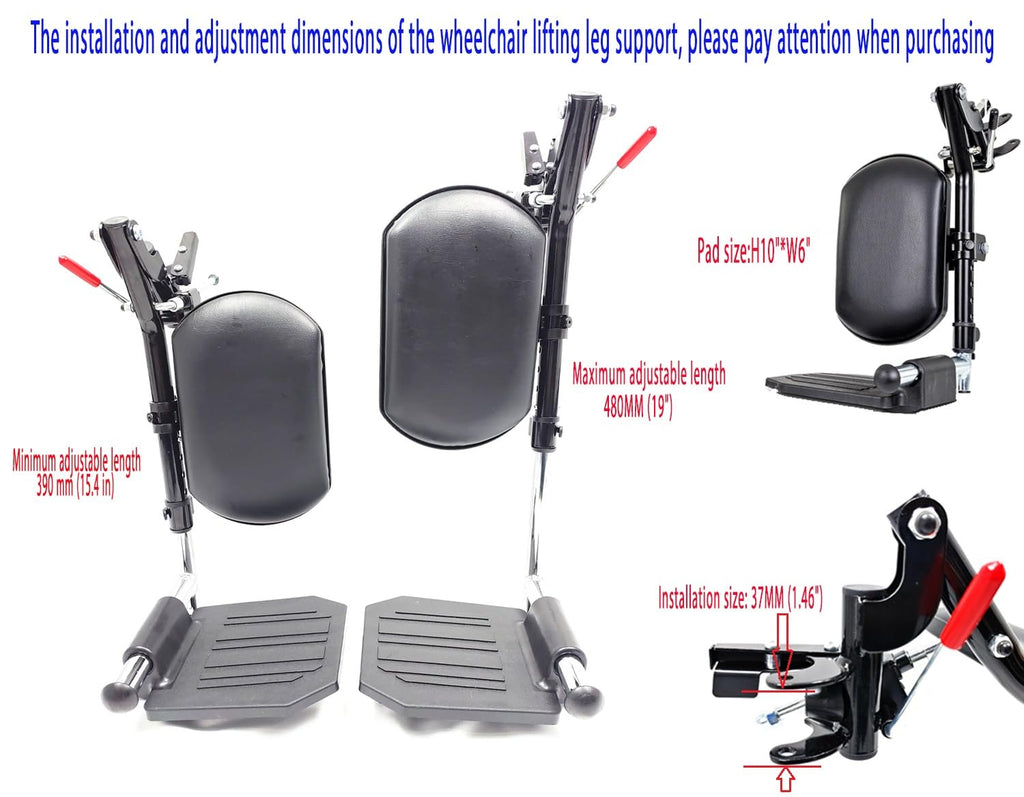 Wheelchair Elevating Legrests with Padded Calf Pads and Composite Footplates V858