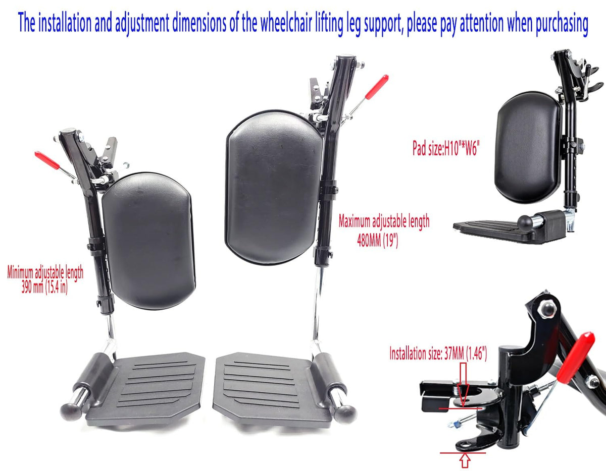 Wheelchair Elevating Legrests with Padded Calf Pads and Composite Footplates V858