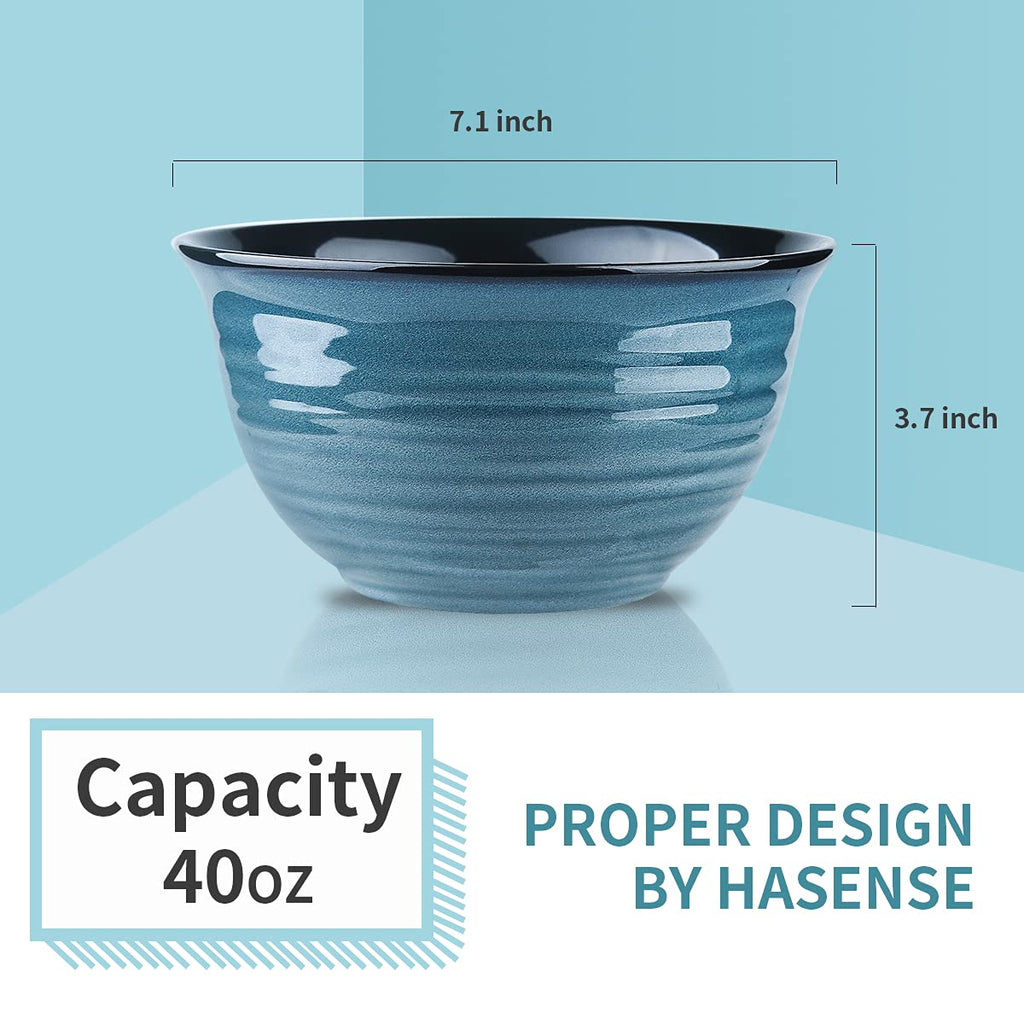 40 Ounce 7 Inch Ceramic Soup Bowls Set of 4 W762