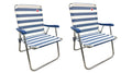 Folding Camp Lawn Chair 2 Pack Blue White G353677