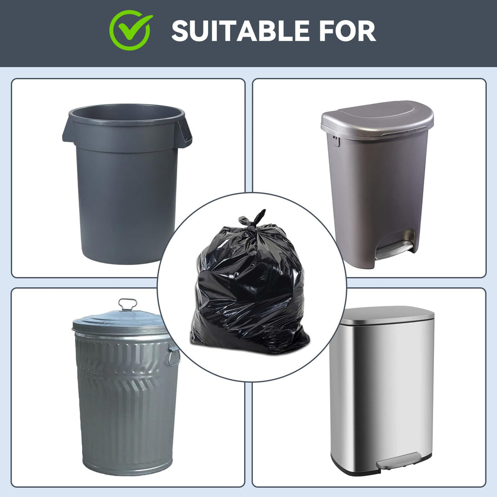 45 Gallon Heavy Duty Black Plastic Trash Bags 50 Count S4111