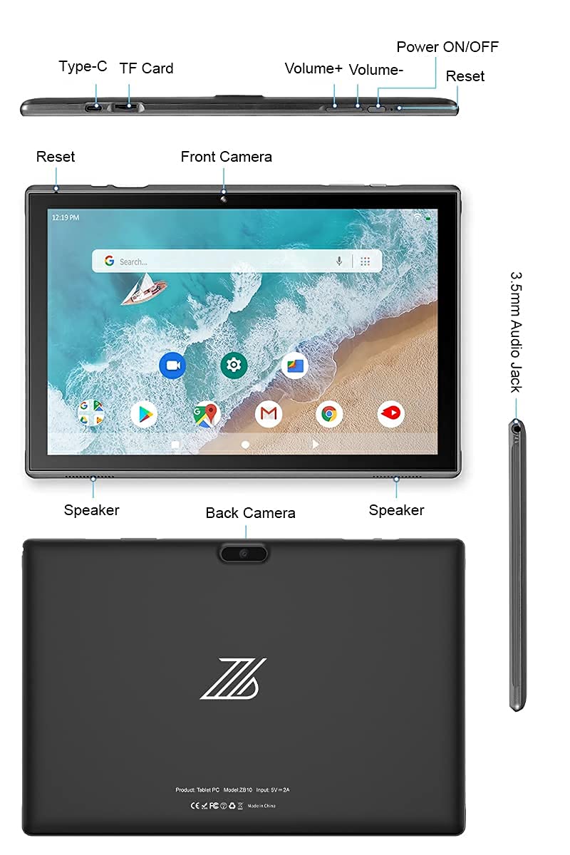 10 inch Android Tablet 8GB RAM 32GB ROM Gray N328