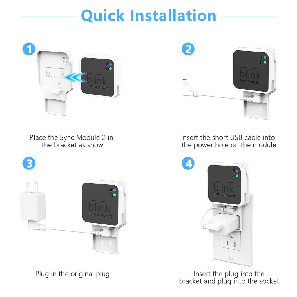Wall Mount for Blink Sync Module 2 with Short Cable, 1 Pack W80849