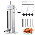3L Stainless Steel Manual Sausage Stuffer with 5 Filling Tubes J97159