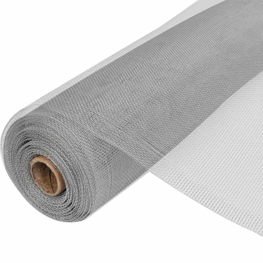 Aluminum Mesh Screen 39.4x196.9 in Silver Q62455