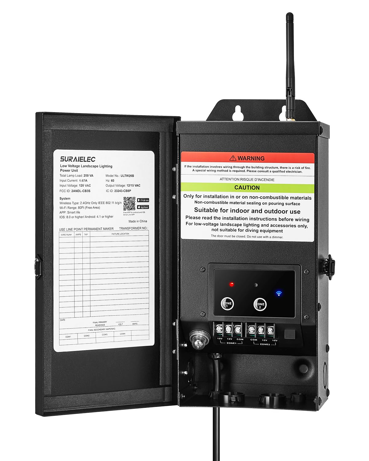 200W Smart Wi-Fi Low Voltage Transformer with 2 Zone R392839