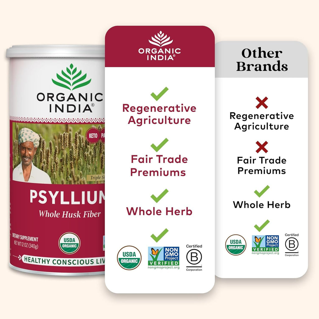 Whole Psyllium Husk Powder Organic Vegan 12 oz F97622