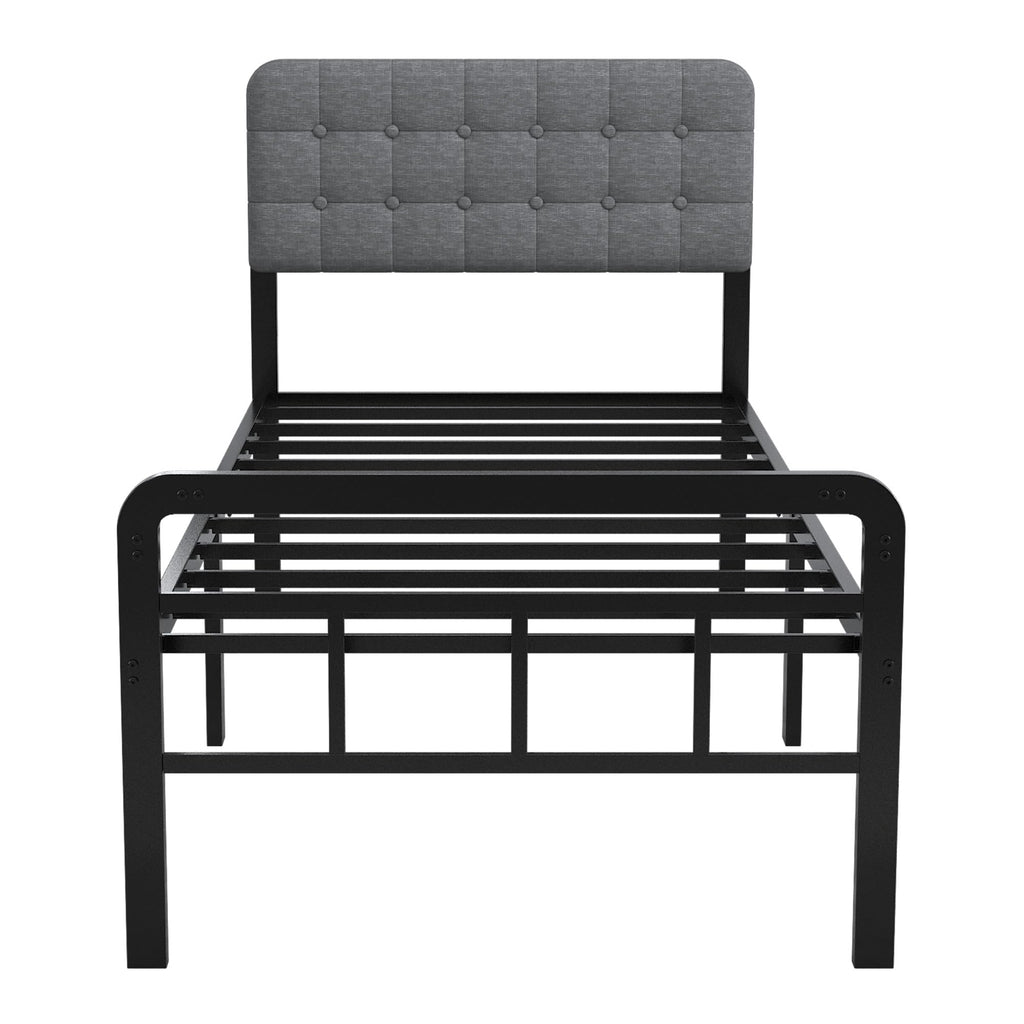 16 Inch Twin XL Upholstered Metal Bed Frame G885