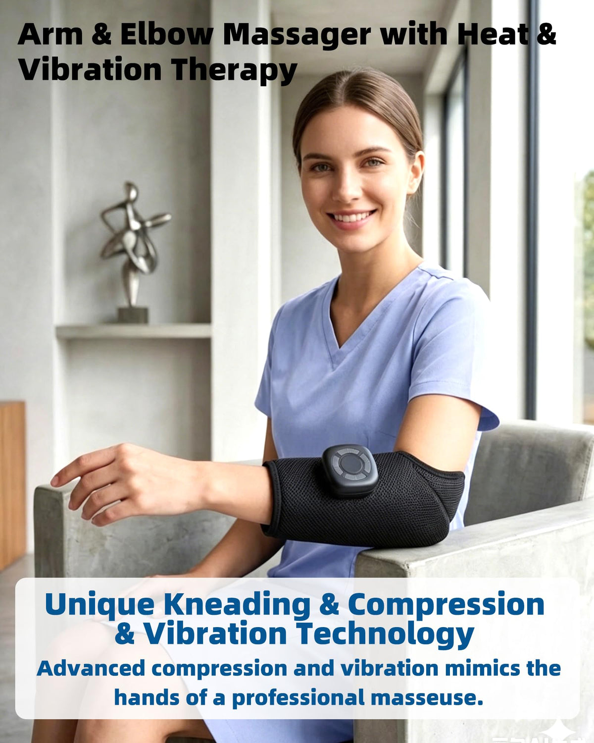 Cordless Air Compression Foot & Ankle Massager with Heat & Vibration H8132