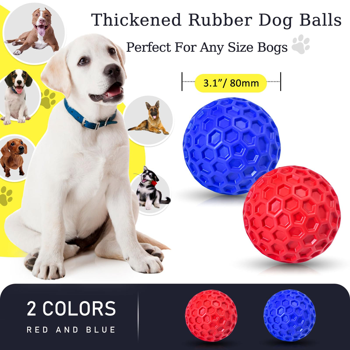 2 Pack Rubber Dog Chew Balls P949