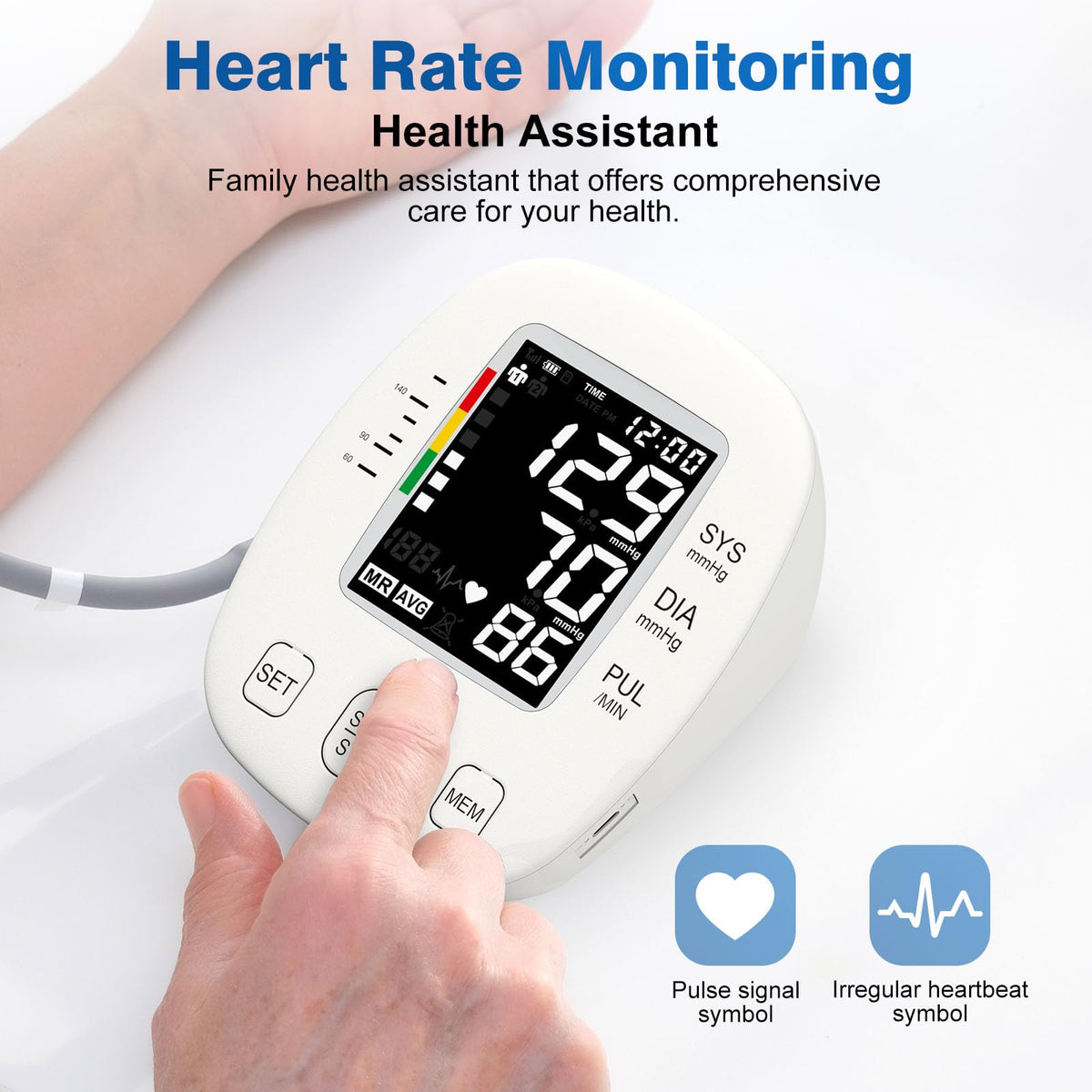 Automatic Digital Upper-Arm Blood Pressure Monitor with Adjustable Cuff I3080