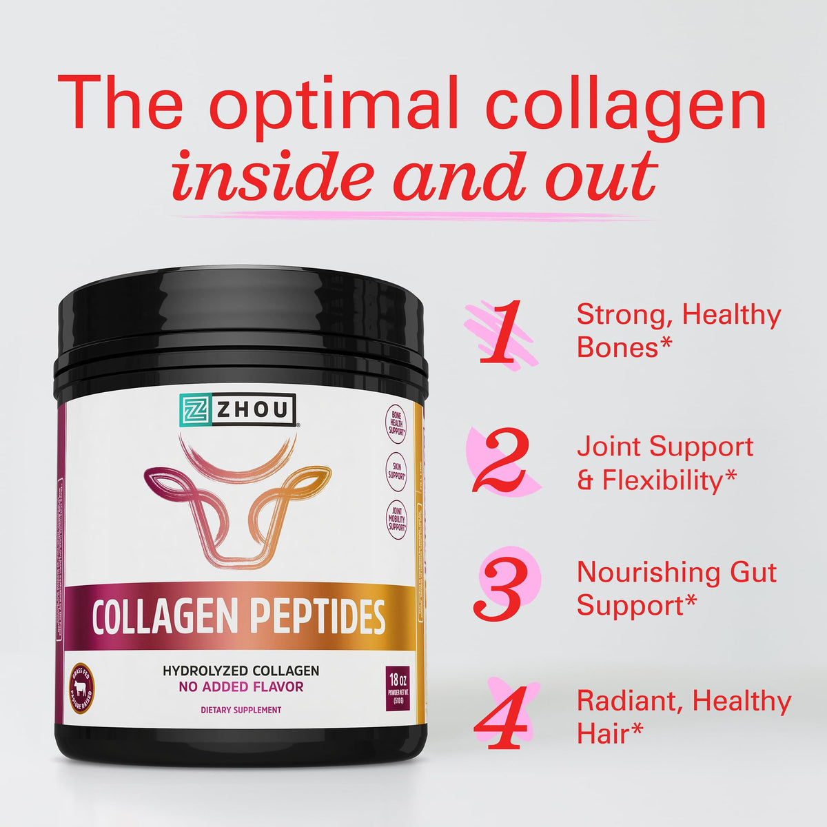 Collagen Peptides Supplement 18 oz Jar N77161