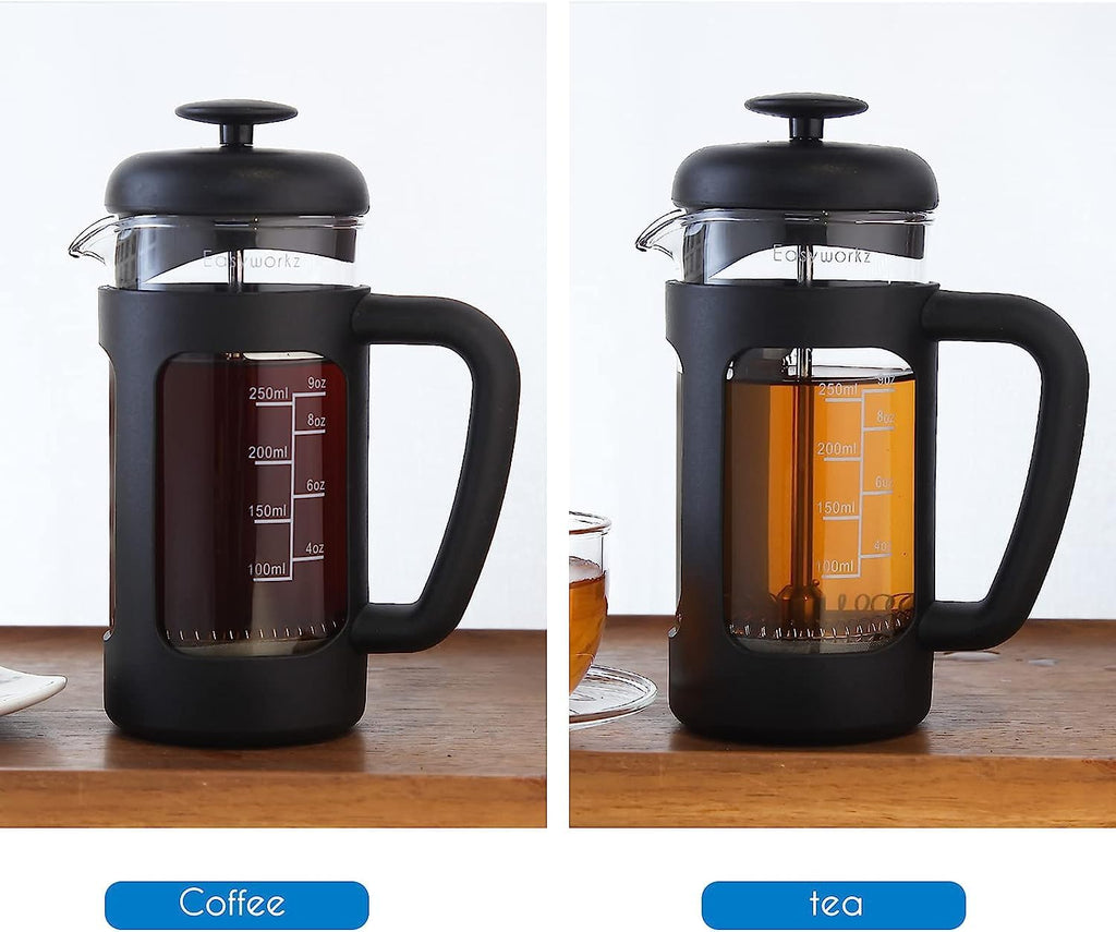 12 oz French Press Coffee Tea Maker with 10g Measuring Spoon C74837