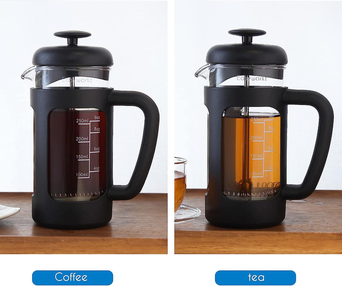 12 oz French Press Coffee Tea Maker with 10g Measuring Spoon C74837