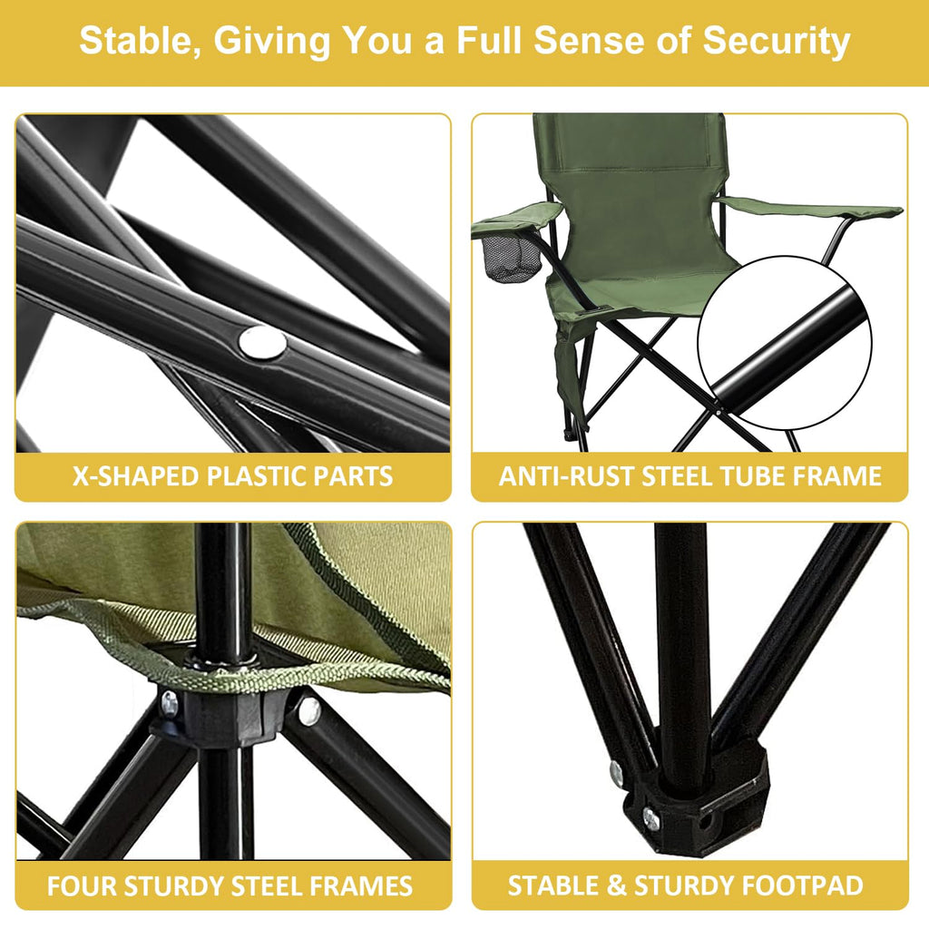 2 Pack Olive Green Portable Folding Camping Chair K1577