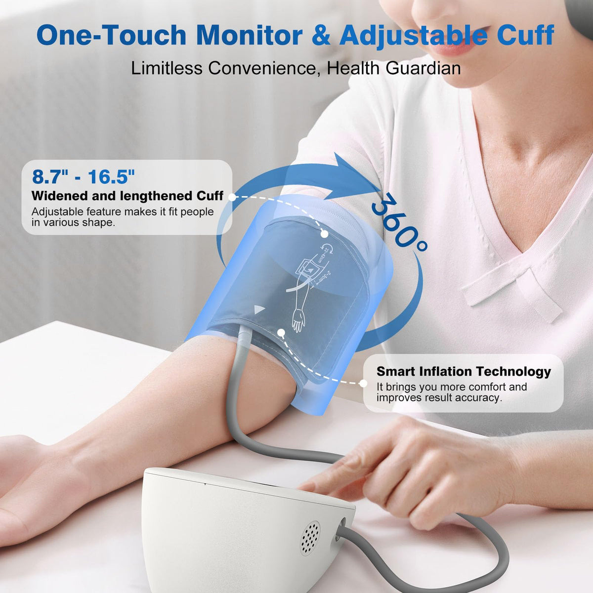Automatic Digital Upper-Arm Blood Pressure Monitor with Adjustable Cuff I3080