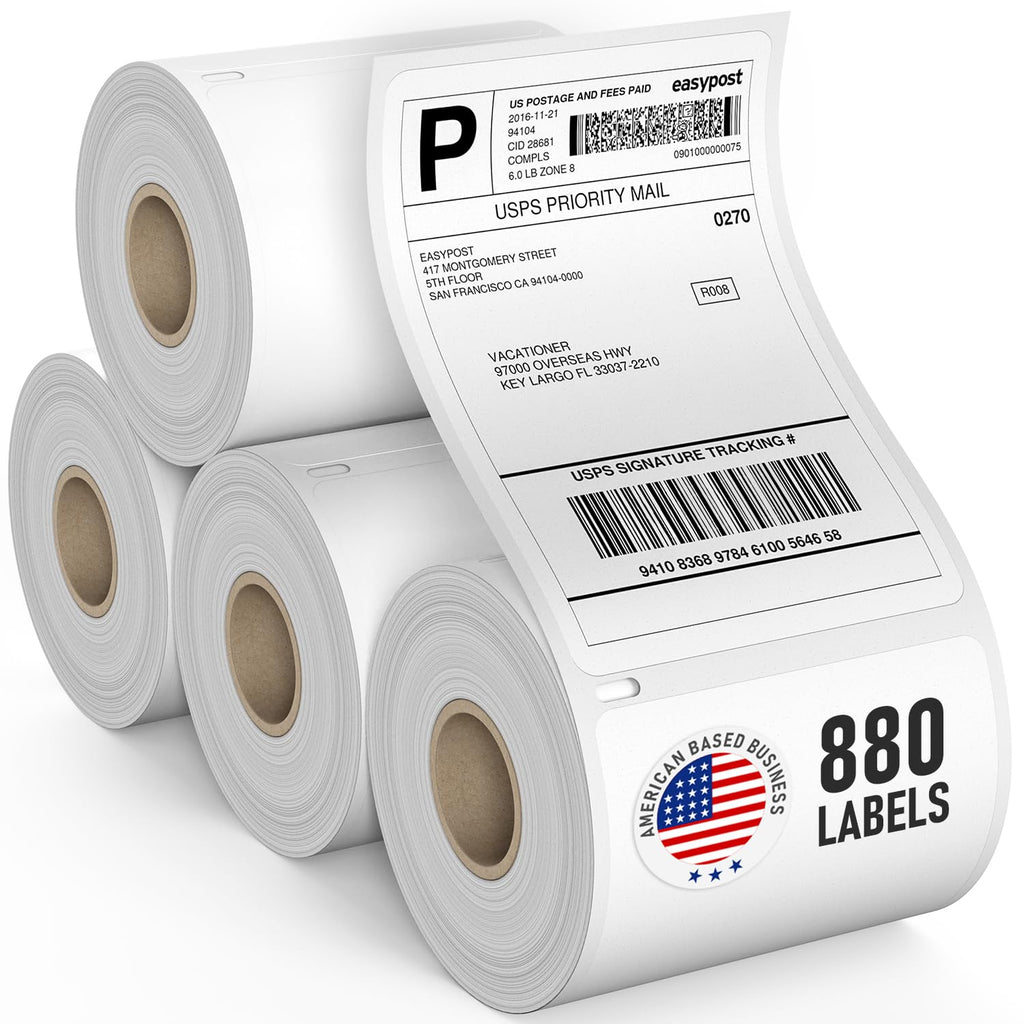 Thermal Shipping Labels 4x6, Water Resistant, Strong Adhesive, 220 per Roll T49943