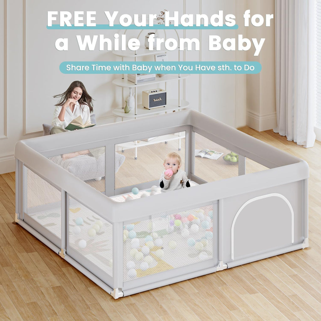 Baby Playpen with Mat, 50x50 Inch D3767
