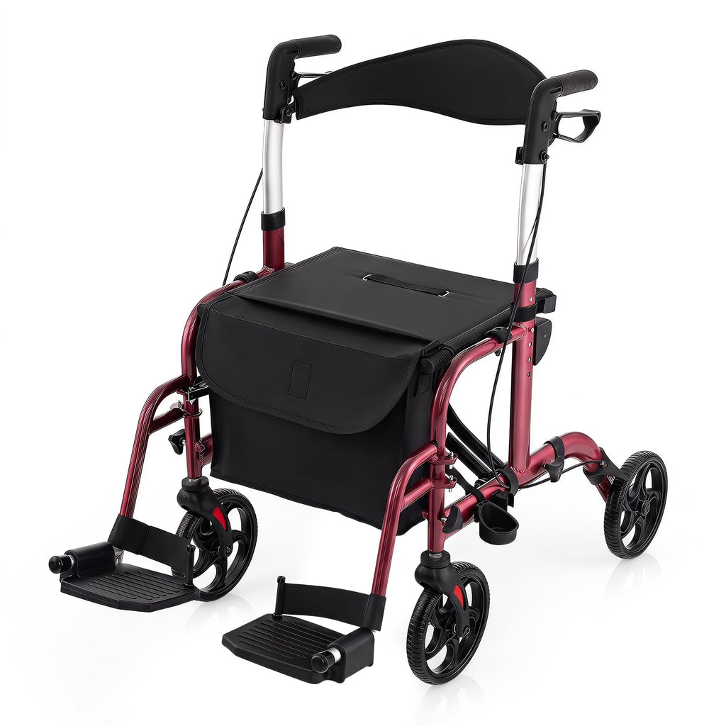 Foldable Rollator Walker 4 Wheel Transport Chair U628642