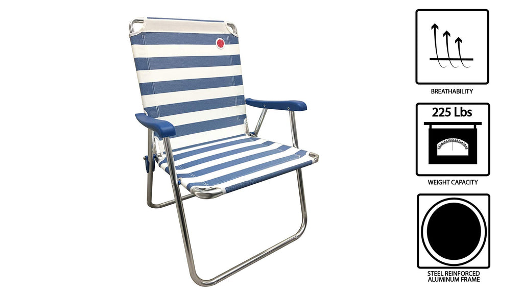 Folding Camp Lawn Chair 2 Pack Blue White G353677