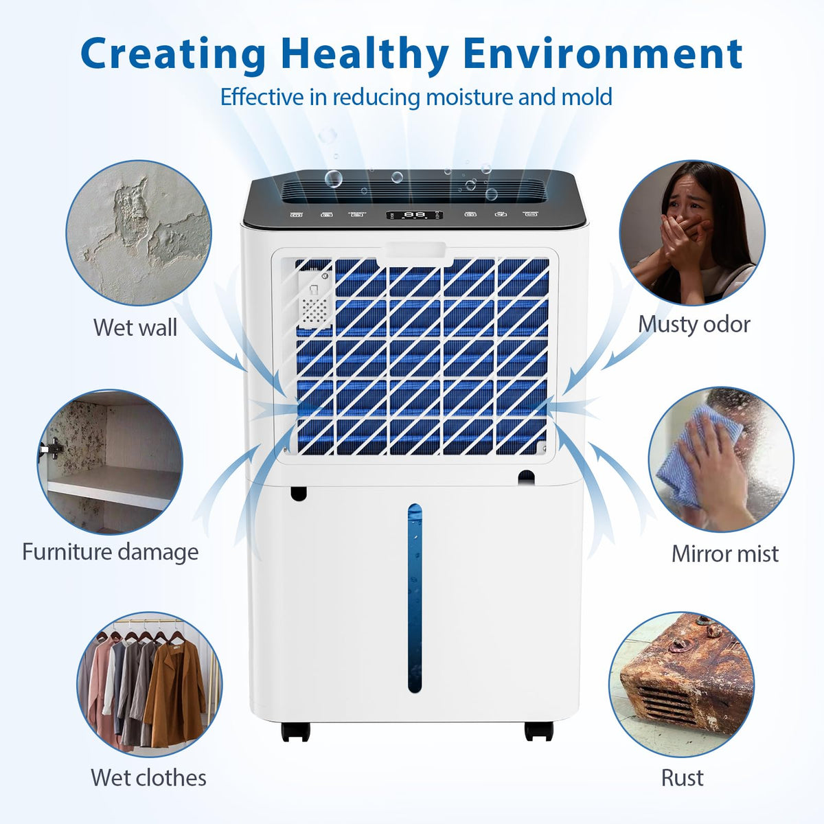 4,500 Sq. Ft. 50 Pint Dehumidifier with Auto or Manual Drainage R9666
