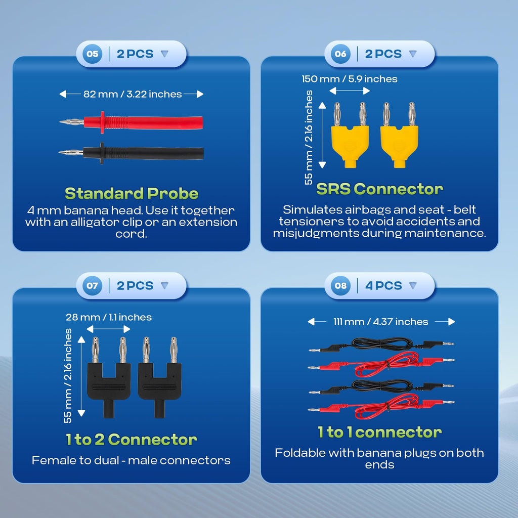 110 Pc Automotive Multimeter Test Leads Kit with Alligator Clips, Banana Plugs & Probes G20244