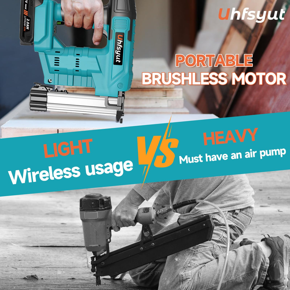Cordless 21V 2 in 1 Brad Nailer and Staple Gun Q42019