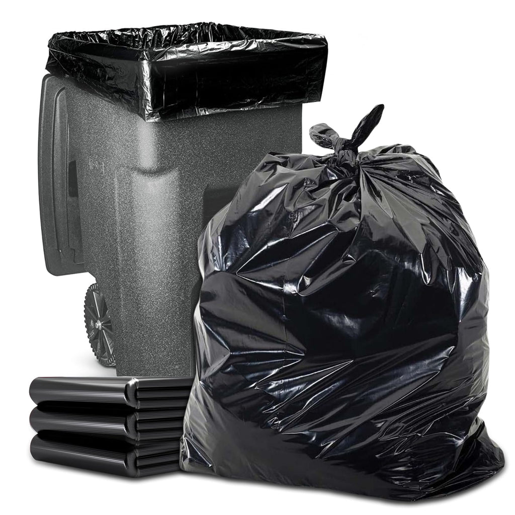 45 Gallon Heavy Duty Black Plastic Trash Bags 50 Count S4111