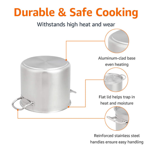 12 Quarts Stainless Steel Stock Pot with Cover K530