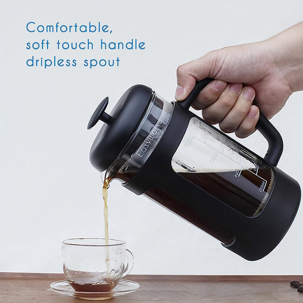 12 oz French Press Coffee Tea Maker with 10g Measuring Spoon C74837
