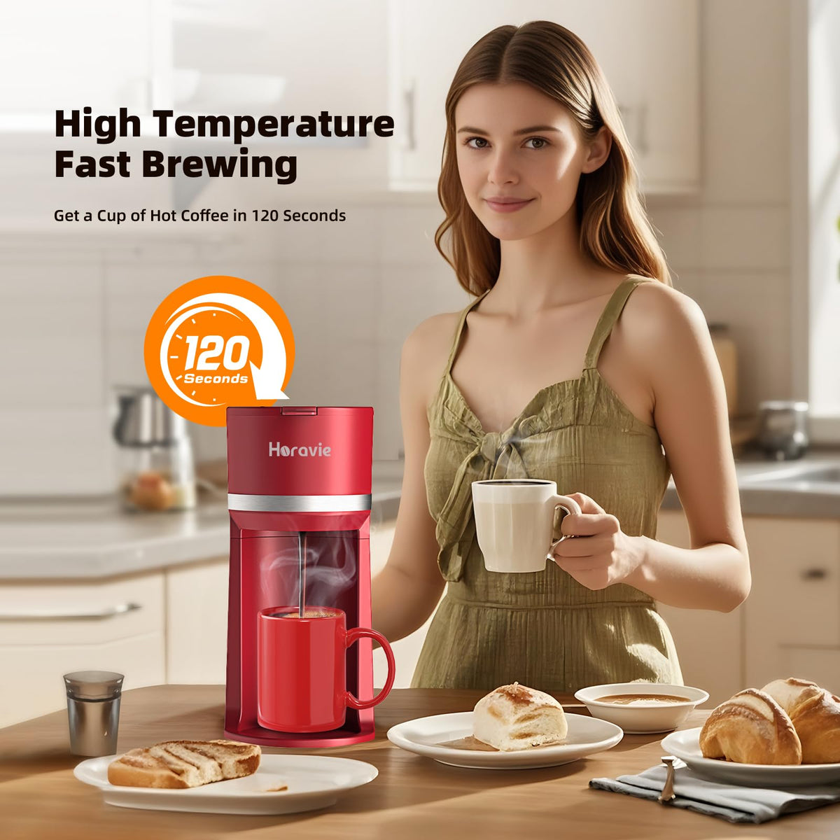 Single Serve Coffee Maker for K Cup and Grounds O877468
