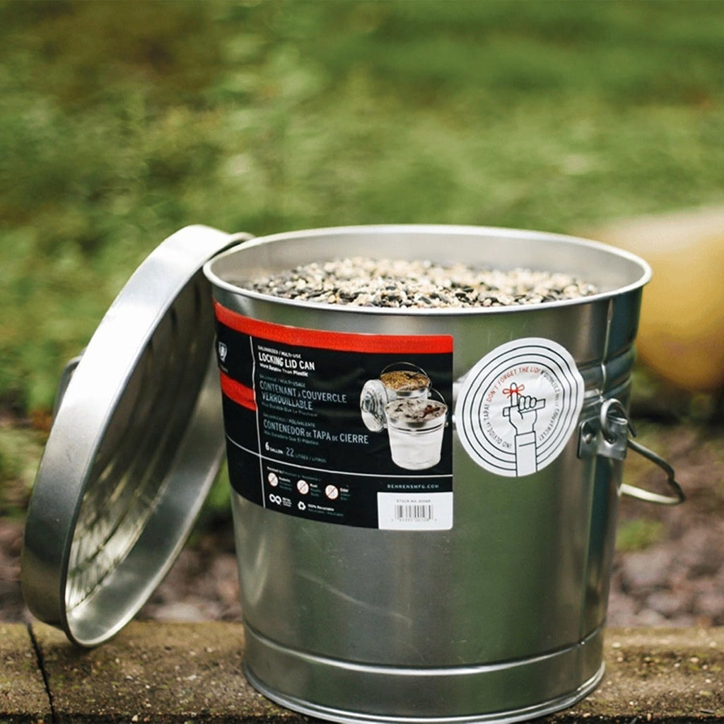 Galvanized Steel Locking Lid Storage Can 6-Gallon B428