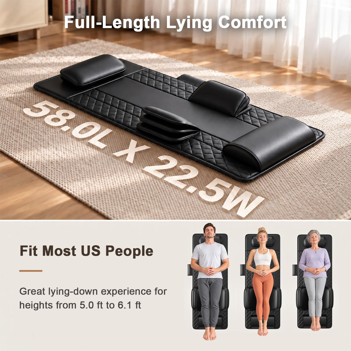 Foldable Full Body Massage Mat with Heat V449