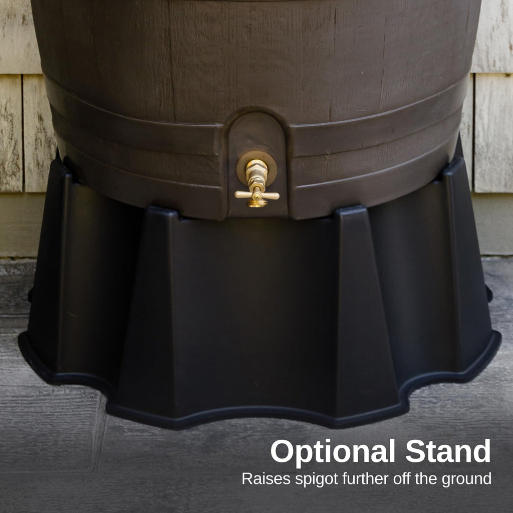 50-Gallon Flat Back Rain Barrel with Brass Spigot B311039