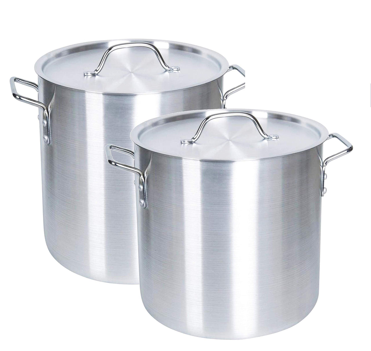 50 and 60 Qt Heavy Gauge Aluminum Stock Pot Set with Lid L881