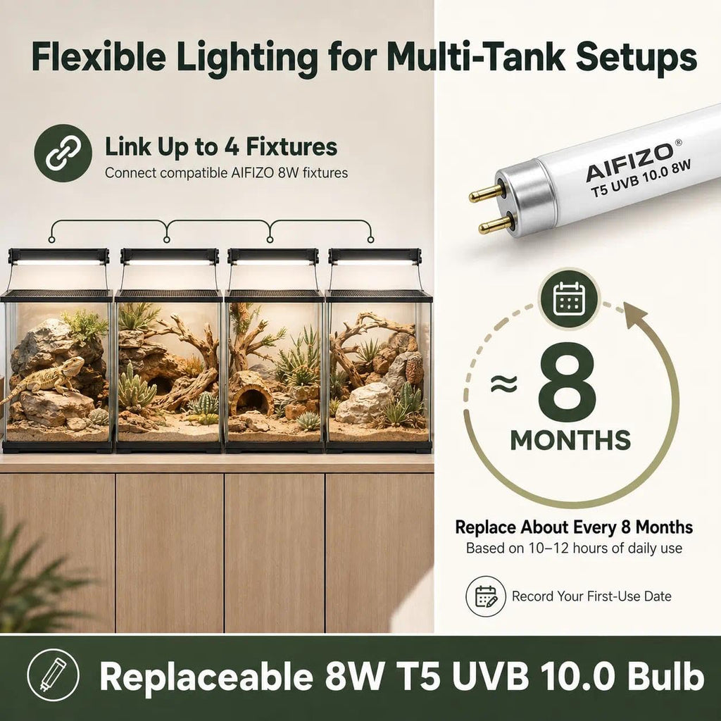 8W 10.0 12 Inch T5 UVB Reptile Light Fixture with Bulb B943407
