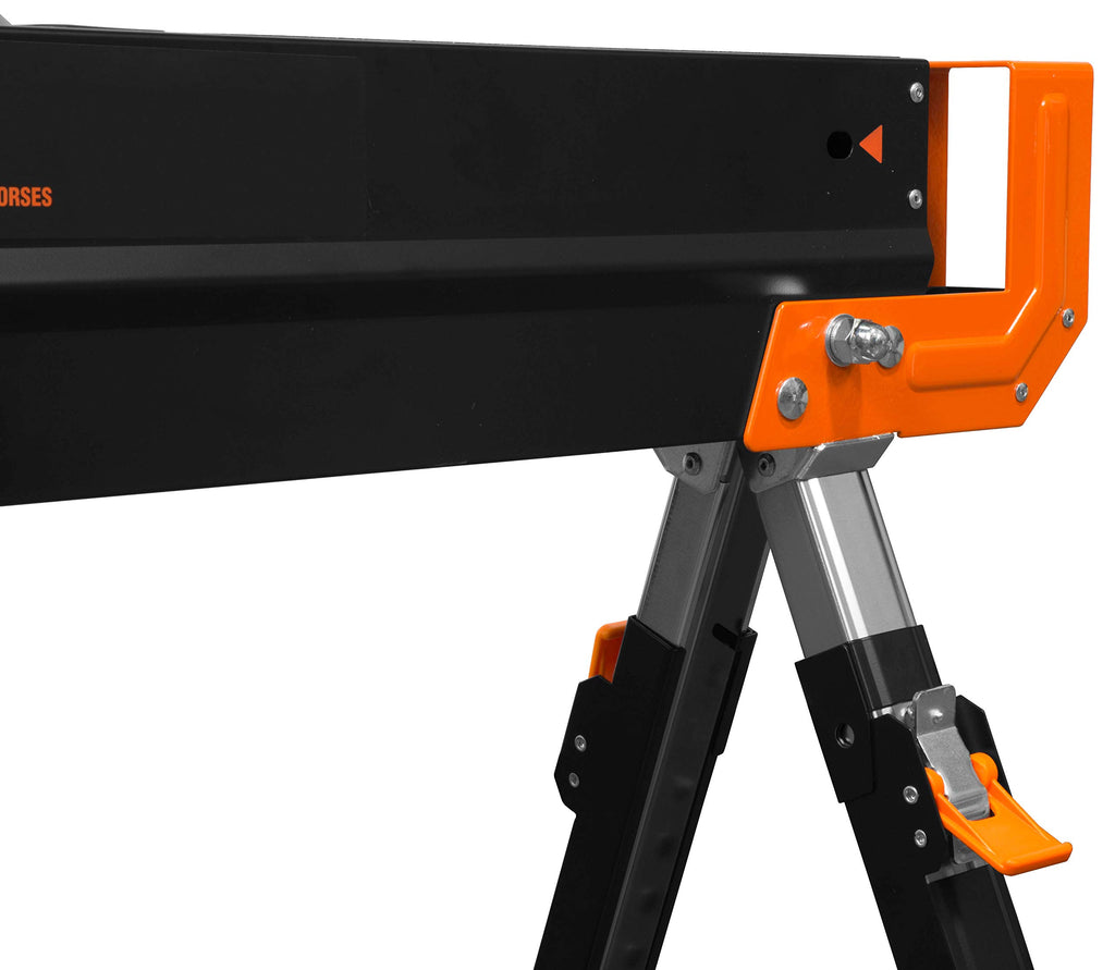 Steel Saw Horse Set, 1300-Pound Capacity, Height Adjustable, Two Pack V5337
